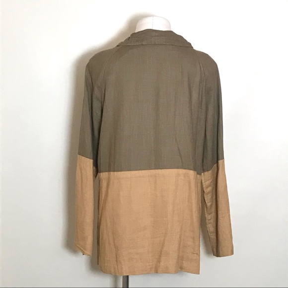 BLU PEPPER Linen Blend Colorblock Jacket - Picture 7 of 10